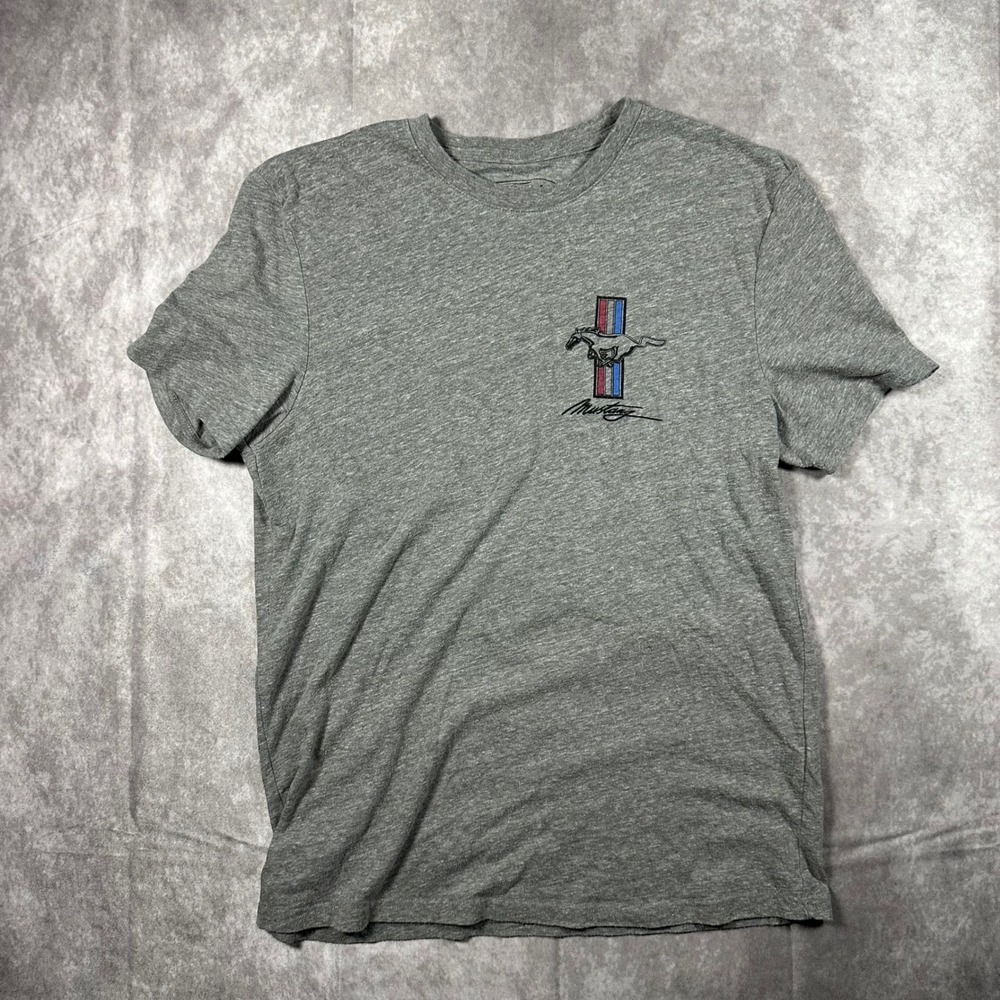 Lucky Brand Ford Mustang Graphic Tee Mens Medium Gray Strike A Blow Originality